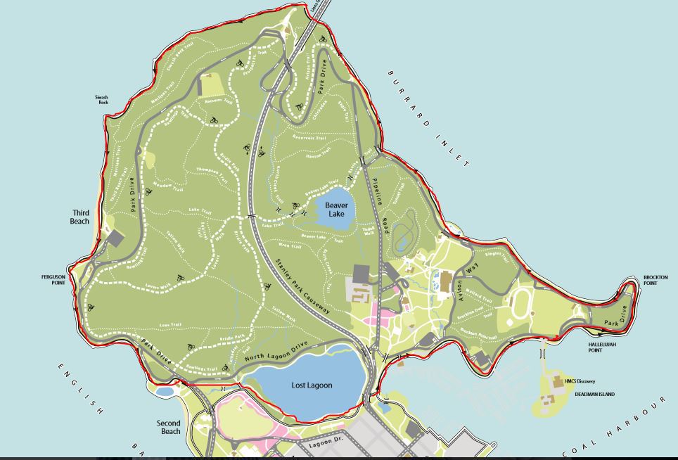 Seawall Stanley Park Map